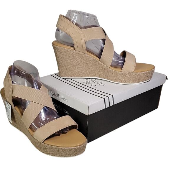 Ophelia Roe Sabrina Caramel Wedge Sandal Womens Size 11 NEW - Picture 1 of 16